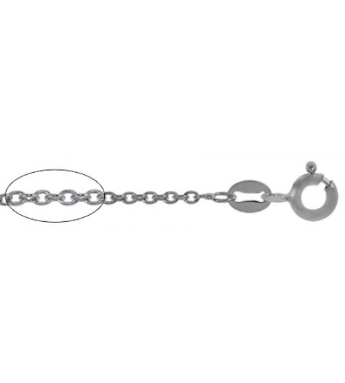 16" Rhodium Plated Cable Chain - Package of 10, Sterling Silver